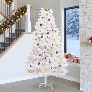 vidaXL Kunstkerstboom Wit 128 x 128 x 270 cm PVC en Metaal