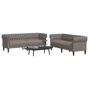 vidaXL 2-delige Loungeset stof taupe