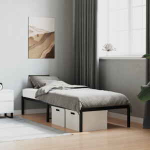 vidaXL Bedframe metaal zwart 75 x 190 cm