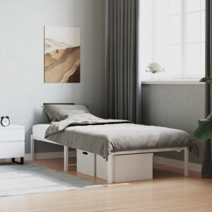 vidaXL Bedframe metaal wit 90x190 cm