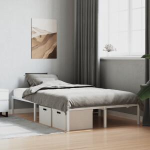 vidaXL Bedframe metaal wit 120x190 cm
