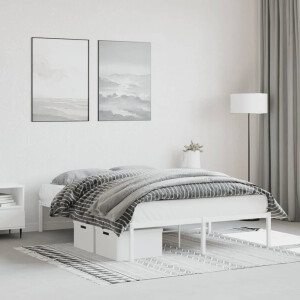 vidaXL Bedframe metaal wit 140x200 cm