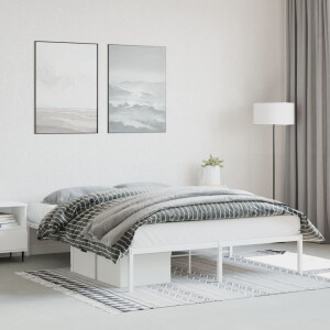 vidaXL Bedframe metaal wit 150x200 cm