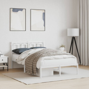vidaXL Bedframe met hoofdbord metaal wit 120x190 cm