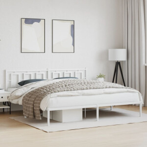 vidaXL Bedframe met hoofdbord metaal wit 200x200 cm