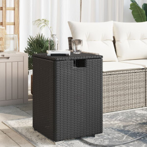 vidaXL Afdekkast voor propaangasfles 40x40x60 cm Poly Rattan zwart