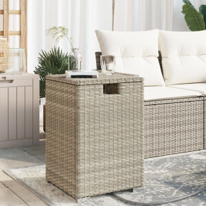 vidaXL Afdekkast propaangasfles 40x40x60 cm Poly Rattan lichtgrijs