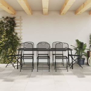 vidaXL 9-delige Tuinset metaalgaas antracietkleurig
