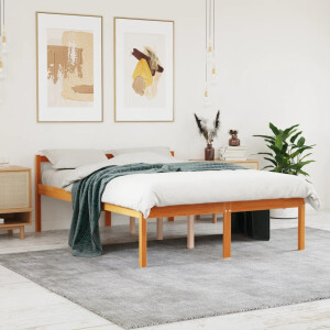 vidaXL Seniorenbed massief grenenhout wasbruin 140x200 cm