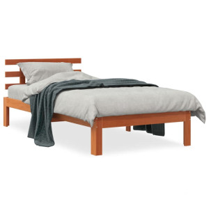 vidaXL Bedframe zonder matras massief grenenhout wasbruin 100x200 cm