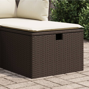 vidaXL Tuinkruk met kussen 55x55x37 cm poly rattan bruin
