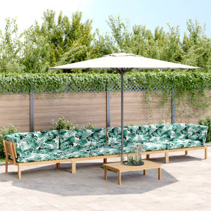 vidaXL 5-delige Loungeset pallet met kussens massief acaciahout