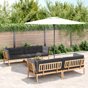 vidaXL 5-delige Loungeset pallet met kussens massief acaciahout