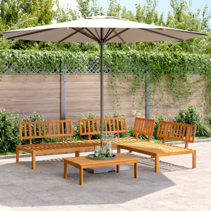 vidaXL 4-delige Loungeset pallet massief acaciahout