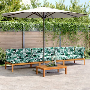 vidaXL 4-delige Loungeset pallet met kussens massief acaciahout