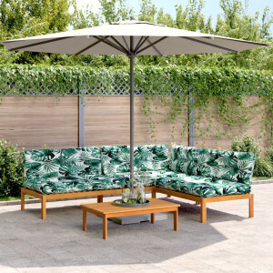 vidaXL 4-delige Loungeset pallet met kussens massief acaciahout