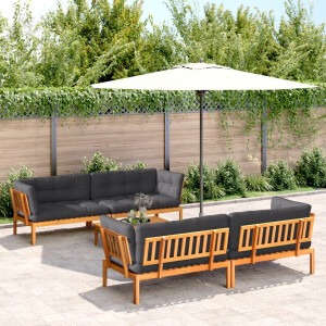 vidaXL 5-delige Loungeset pallet met kussens massief acaciahout