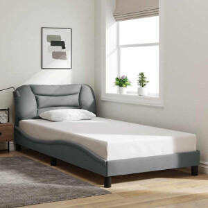 vidaXL Bedframe zonder matras "Hvar" 100x200 cm stof lichtgrijs