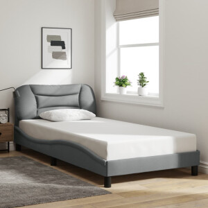 vidaXL Bedframe zonder matras "Hvar" 100x200 cm stof lichtgrijs