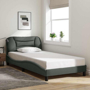 vidaXL Bedframe zonder matras "Hvar" 100x200 cm stof donkergrijs
