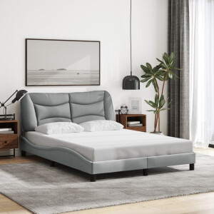 vidaXL Bedframe zonder matras "Hvar" 120x200 cm stof lichtgrijs