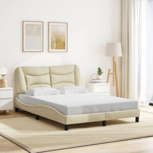 vidaXL Bedframe zonder matras "Hvar" 120x200 cm stof crèmekleurig