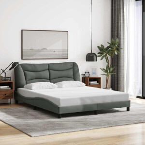 vidaXL Bedframe zonder matras "Hvar" stof donkergrijs 160x200 cm