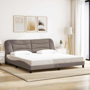 vidaXL Bedframe zonder matras "Hvar" stof taupe 200x200 cm