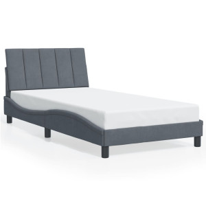 vidaXL Bedframe zonder matras "Hanko" 100x200 cm fluweel donkergrijs