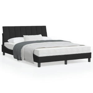 vidaXL Bedframe met hoofdeinde fluweel zwart 120x200 cm