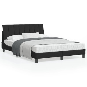 vidaXL Bedframe zonder matras "Hanko" 140x190 cm fluweel zwart