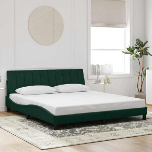 vidaXL Bedframe zonder matras "Hanko" 180x200 cm fluweel donkergroen
