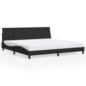 vidaXL Bedframe met hoofdeinde fluweel zwart 200x200 cm