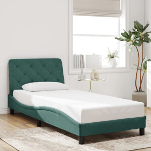 vidaXL Bedframe zonder matras 80x200 cm fluweel donkergroen