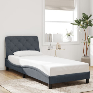 vidaXL Bedframe zonder matras 90x190 cm fluweel donkergrijs