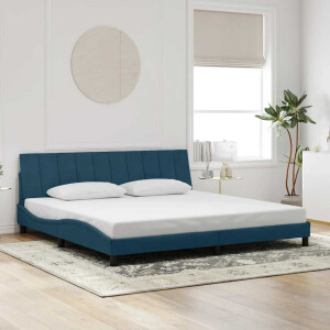vidaXL Bedframe zonder matras fluweel blauw 90x190 cm
