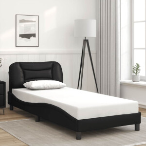 vidaXL Bedframe zonder matras "Hvar" kunstleer zwart 80x200 cm