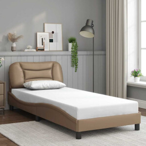 vidaXL Bedframe zonder matras "Hvar" kunstleer cappucinnokleurig 80x200 cm