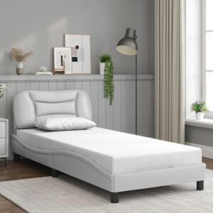 vidaXL Bedframe zonder matras "Hvar" kunstleer wit 90x190 cm