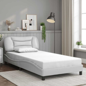 vidaXL Bedframe zonder matras "Hvar" kunstleer wit 100x200 cm