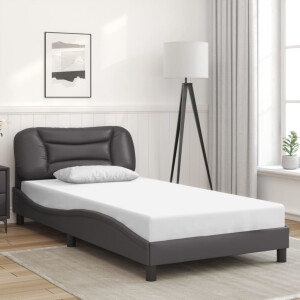 vidaXL Bedframe zonder matras "Hvar" kunstleer grijs 100x200 cm