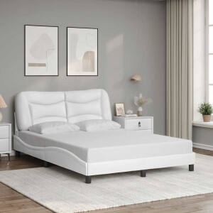 vidaXL Bedframe zonder matras "Hvar" kunstleer wit 140x190 cm