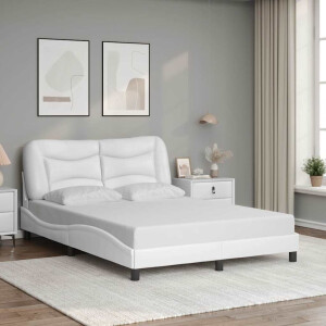vidaXL Bedframe zonder matras "Hvar" kunstleer wit 140x200 cm