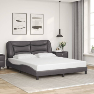 vidaXL Bedframe zonder matras "Hvar" kunstleer grijs 160x200 cm
