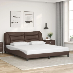 vidaXL Bedframe zonder matras "Hvar" kunstleer bruin 180x200 cm
