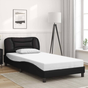vidaXL Bedframe zonder matras "Hvar" kunstleer zwart 100x190 cm