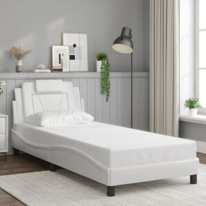 vidaXL Bedframe "Viana" zonder matras kunstleer wit 90x190 cm