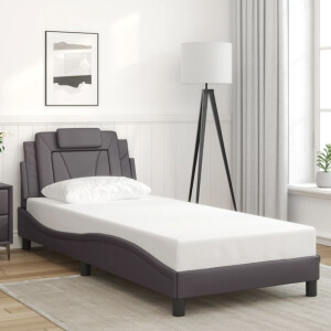 vidaXL Bedframe "Viana" zonder matras kunstleer grijs 90x190 cm