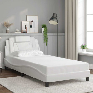 vidaXL Bedframe "Viana" zonder matras kunstleer wit 100x200 cm