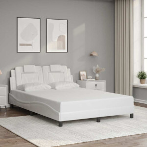 vidaXL Bedframe "Viana" zonder matras kunstleer wit 140x190 cm
